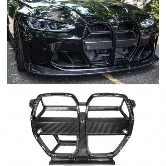 Autoclave Dry Carbon Front Bumper Grille For 2021 - 2026 BMW G80 G81 M3 & G82 G83 M4 | Replacement Style | 3K Twill Weave | High Gloss