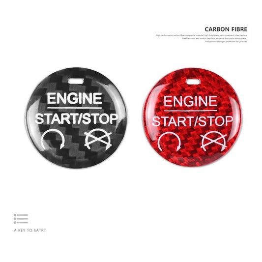 Carbon Fiber Push-Start Button Trim for Ford Mustang
