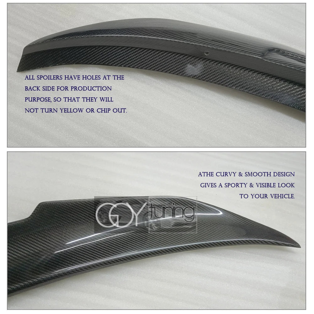3*3 Carbon Fiber Rear Trunk Spoiler Duckbill Boot Wing for Infiniti Q50 4-Door Sedan (2013 - 2020), Fitment Guranteed