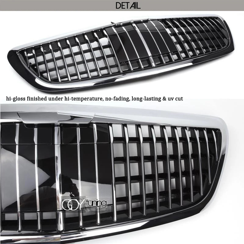 Chrome Replacement Bumper Grille For Mercedes S Class W222 Sedan 2014 - 2020 S350 S450 S500 S550 S460 w/ & w/o ACC