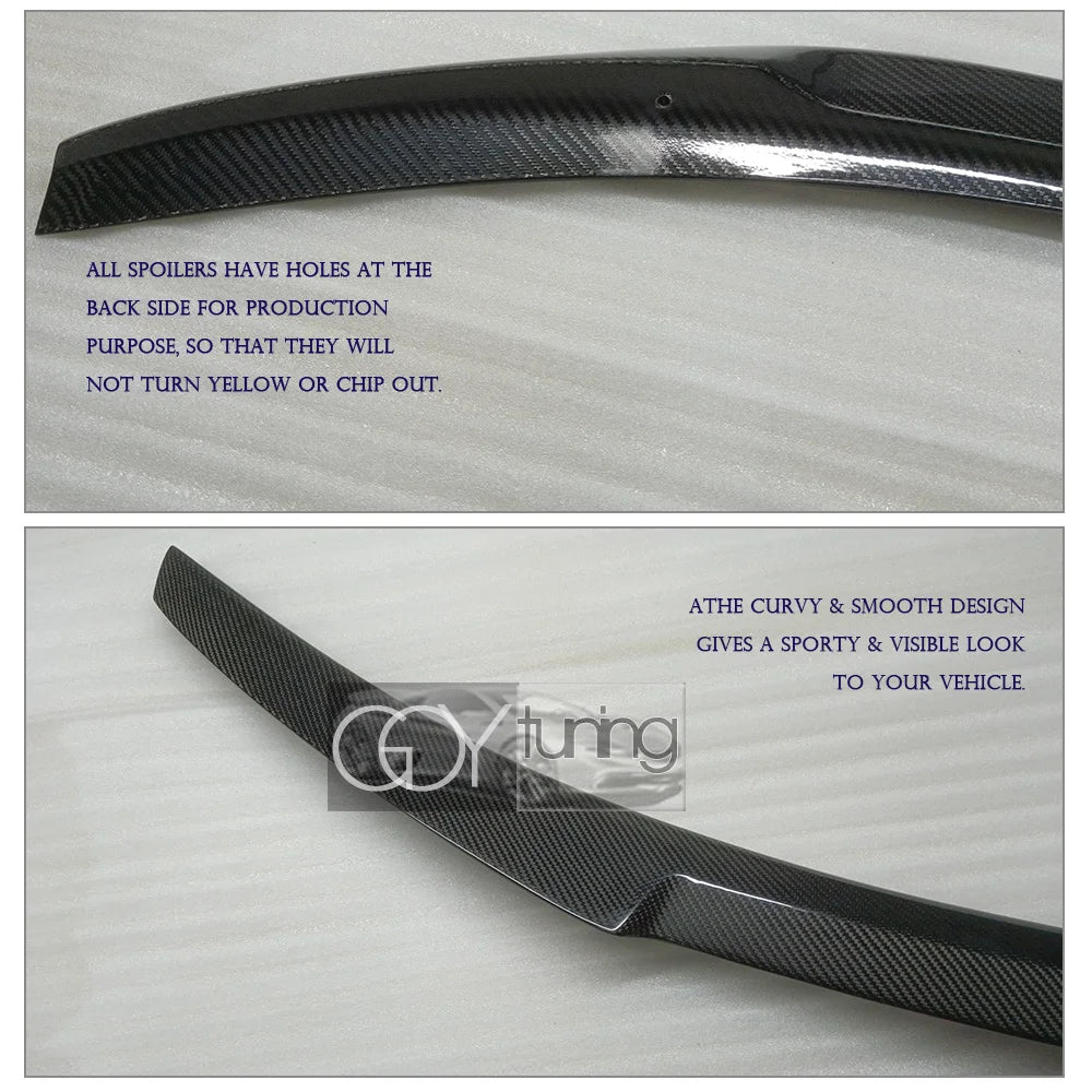 3*3 Carbon Fiber Rear Trunk Spoiler Deck Lid Wing for Audi A4 B8 4-Door Sedan (2008 - 2011) Only