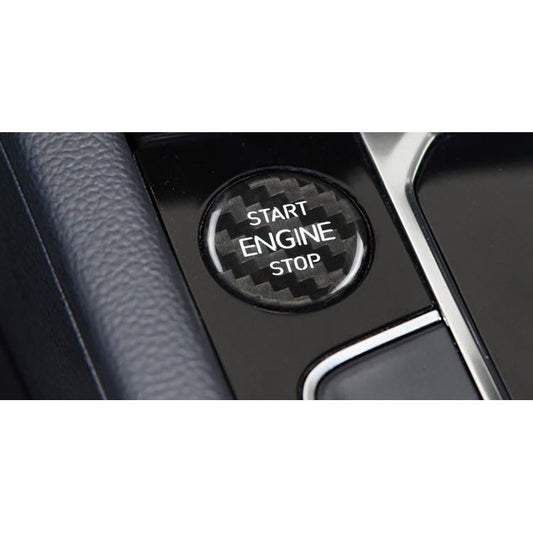 Real Carbon Fiber Push-Start Button Trim for Volkswagen CC