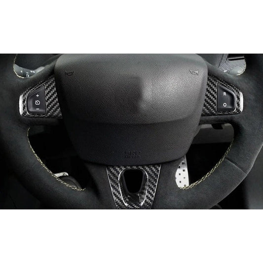 Carbon Fiber Steering Wheel Button Trim for Renault Megane 3