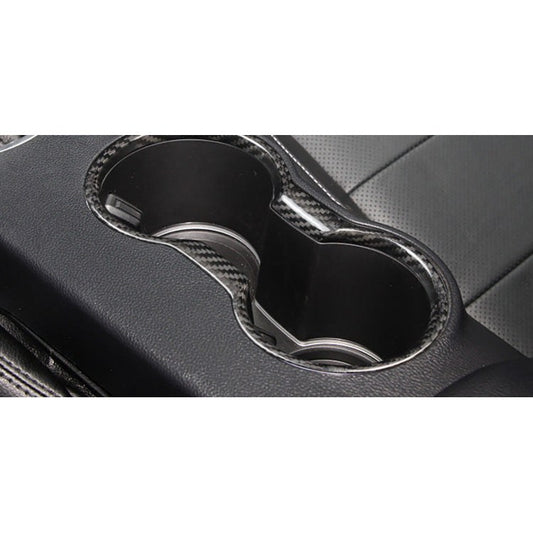Carbon Fiber Cup Holder Frame Trim for Ford Mustang