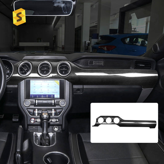 Real Carbon Fiber Center Console & Dashboard Trim for Ford Mustang (2015 - 2023)