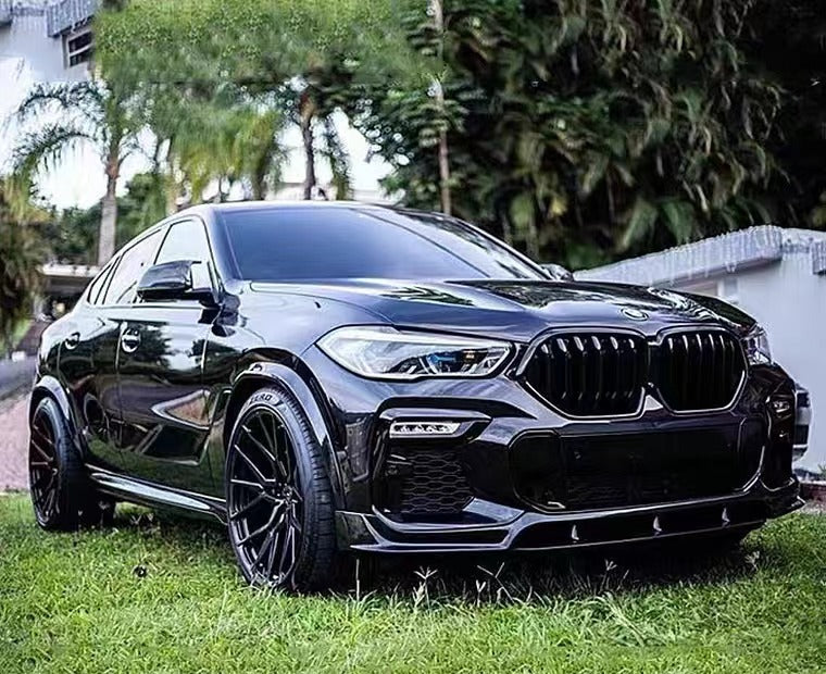 Blacked-Out 4-Section Front Lip Spoiler for BMW X6 G06 (2020 - 2023)
