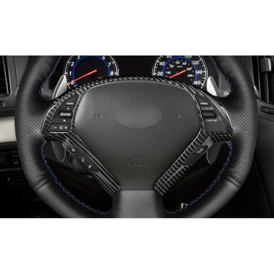 Real Carbon Fiber Steering Wheel Trim for Infiniti G25 / G37