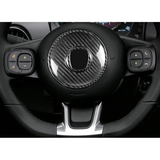 Real Carbon Fiber Steering Wheel Trim for Fiat 500 (alternate view 2)