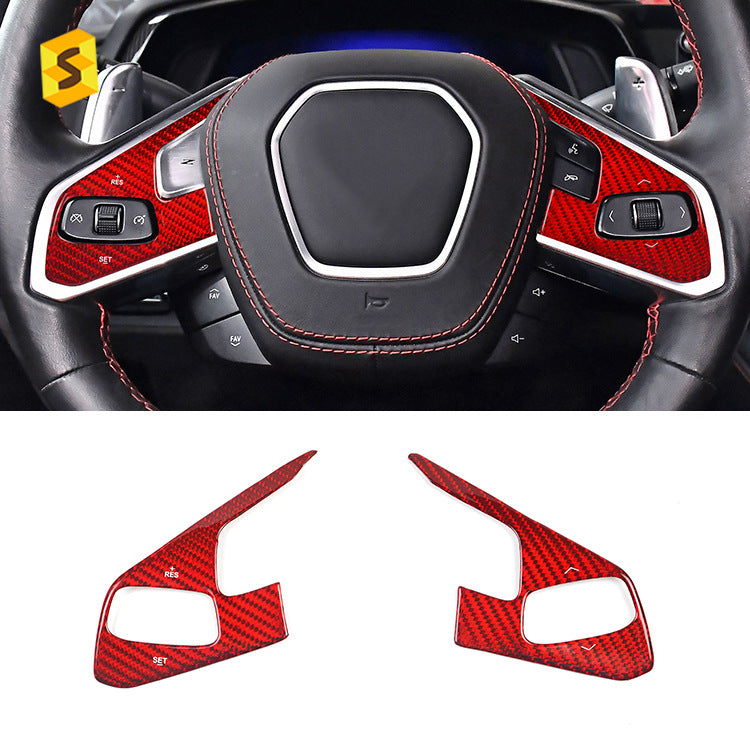 Carbon Fiber Steering Wheel Trim for Chevrolet Corvette C8