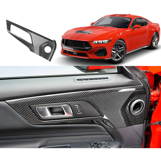Real Carbon Fiber Door Panel Speaker Trim for Ford Mustang