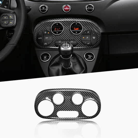 Real Carbon Fiber AC Knob Panel Trim for Fiat 500 Abarth