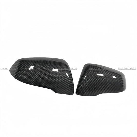 M3 / M4 Style Carbon Fiber Replacement Mirror Caps for BMW 1/2/3/4 Series & X1 – Bull Horn / OEM (F20 / F22 / F30 / F35 / F32)