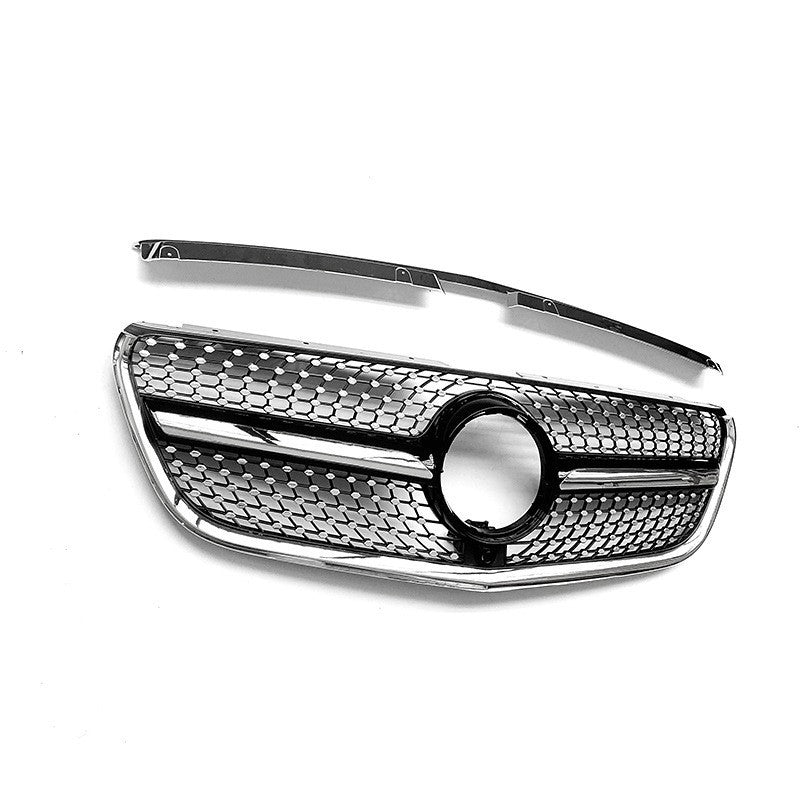 Glazing Black / Silver Front Bumper Diamonds Grille for Mercedes-Benz V-Class Vito W447 (2021 - 2023 Only)