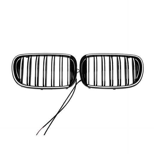 Double-Slat Grille for BMW 7 Series G11 G12, Glossy Black (alternate view 2)
