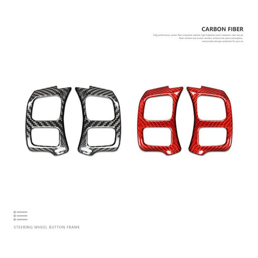 Real Carbon Fiber Steering Wheel Button Frame Trim for Lexus
