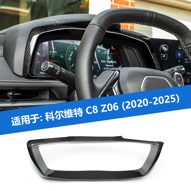 Real Carbon Fiber Instrument Cluster Cover Trim for Corvette C8 Z06 / Stingray / E-Ray (2020 - 2026)