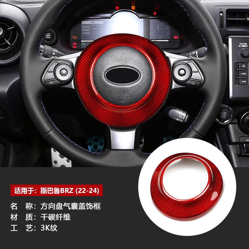 Real Carbon Fiber Steering Wheel Airbag Cover Trim for Subaru BRZ (2022+)