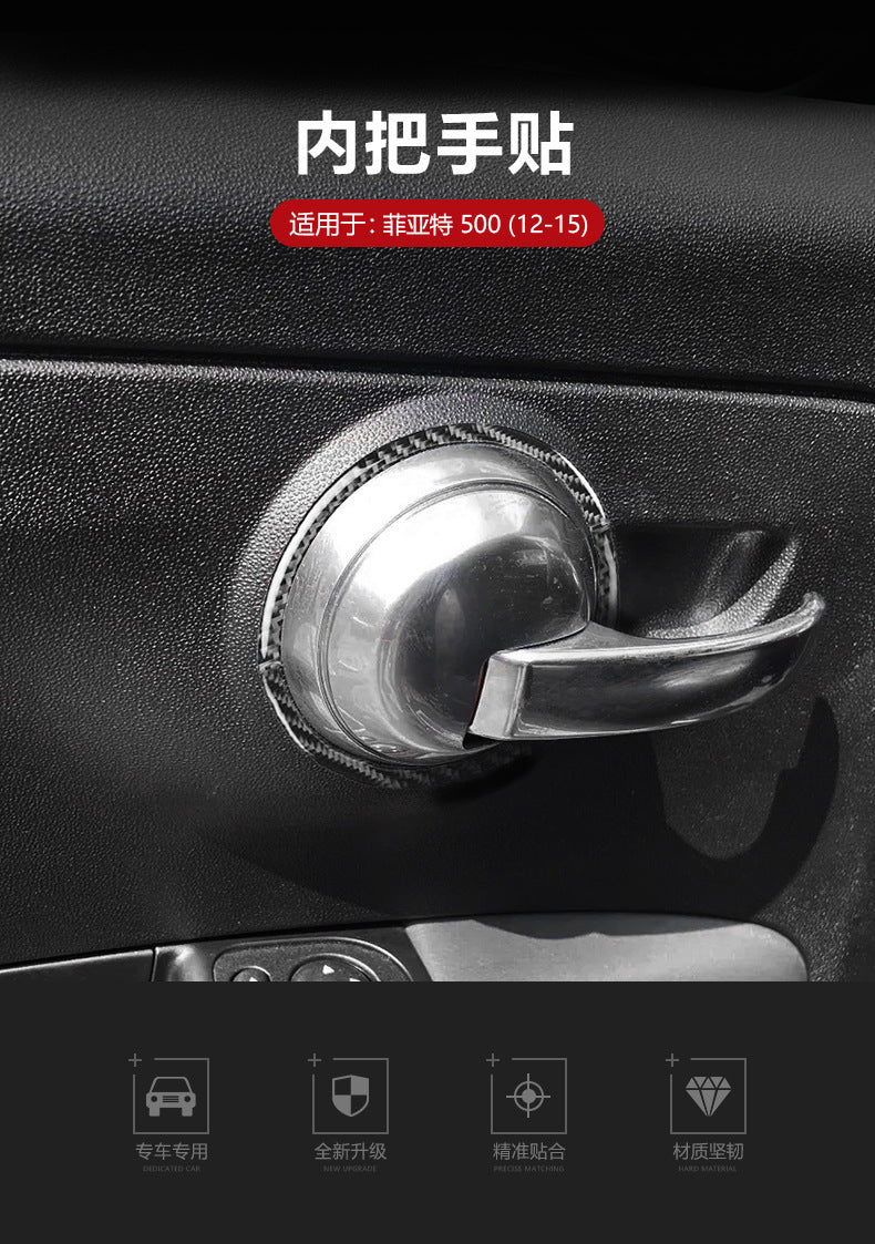 Epoxy Resin Carbon Fiber Door Handle Cover for Fiat 500 (2012 - 2024) / Fiat