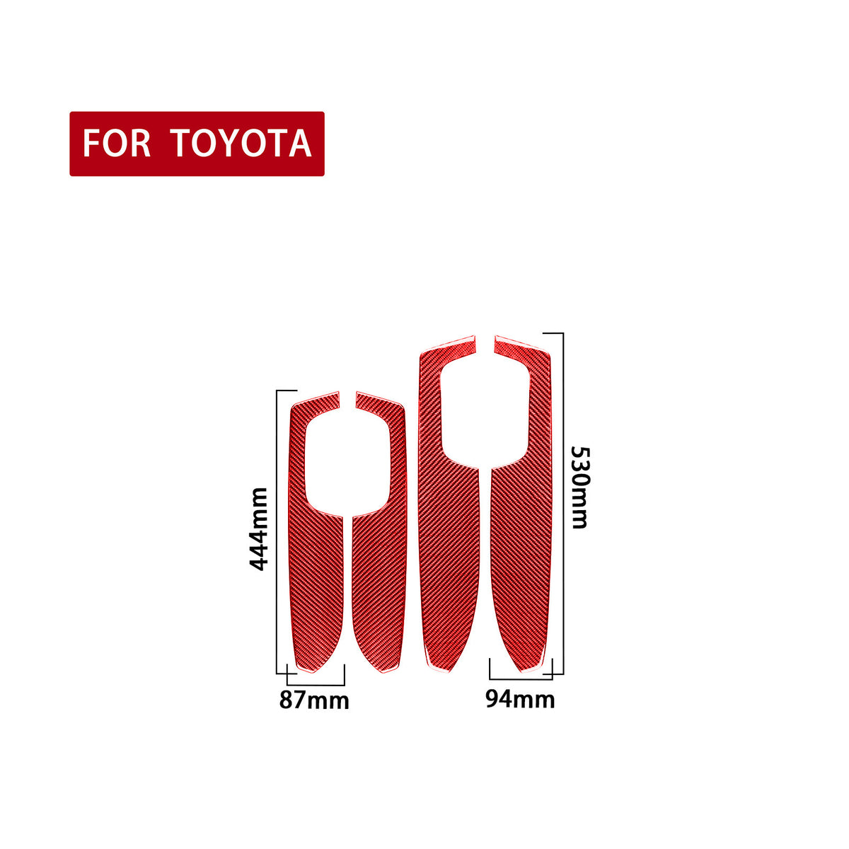 4PC Prepreg Dry Carbon 3*3 3K Carbon Fiber Interior Door Panel Armrest Cover Trim for Toyota Tundra XK50 Facelift (2014-2021)