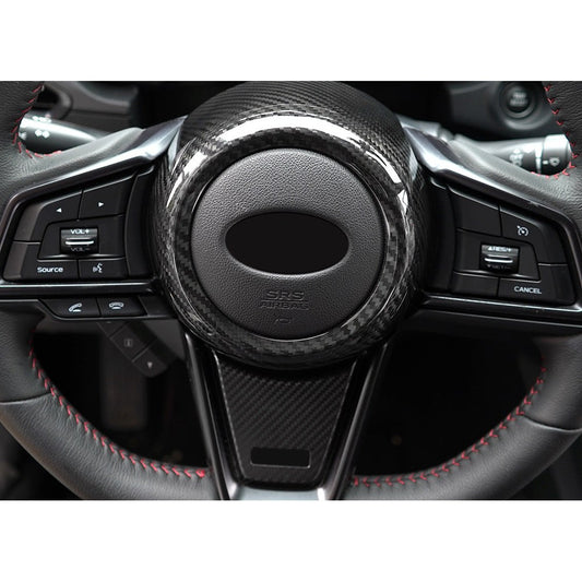 Carbon Fiber Steering Wheel Airbag Cover Trim for Subaru WRX