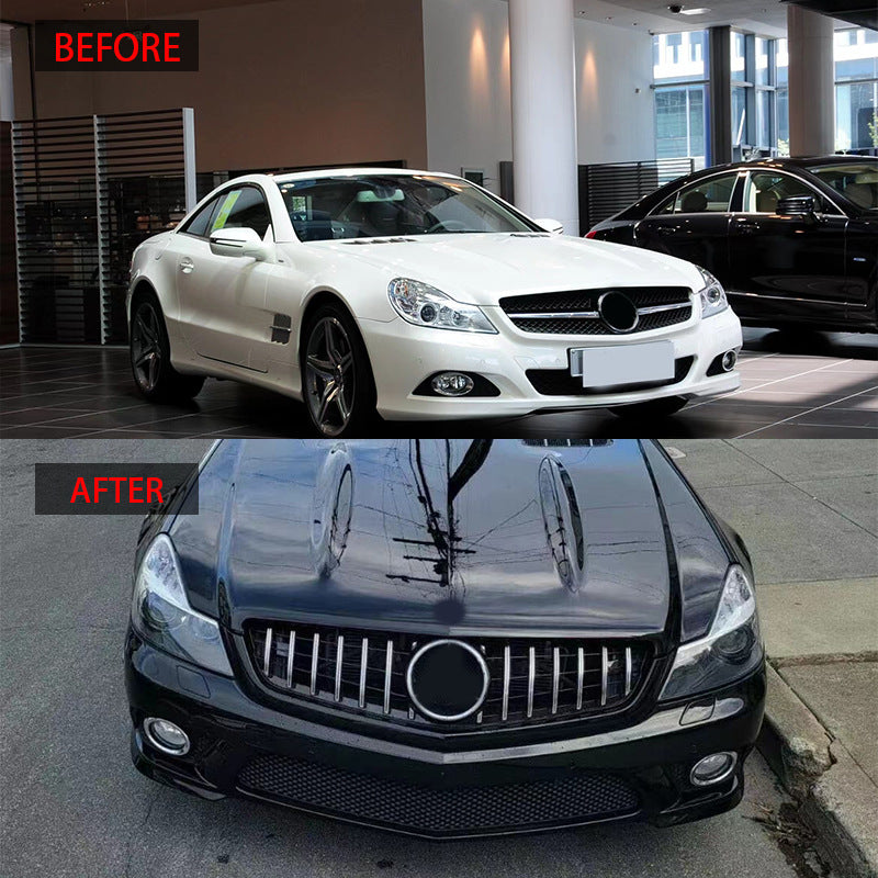 适用2010-2012款SL级R230改GT竖条中网原车替换ABS材质