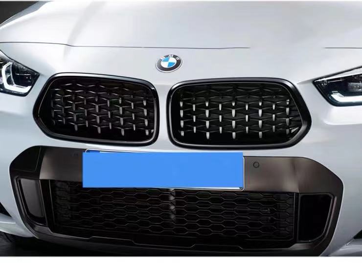 Meteor Front Grille for BMW X2 F39 (2019 - 2024), Glossy Black