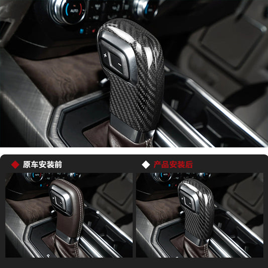 Real Carbon Fiber Gear Shift Knob Cover for Ford F-150
