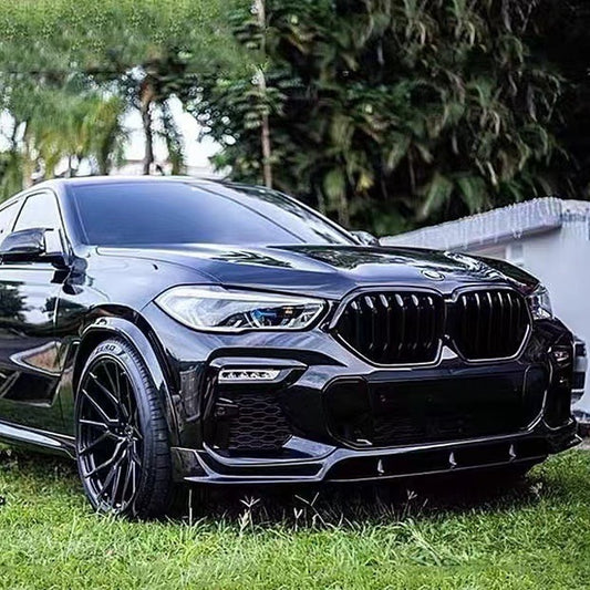 Blacked-Out 4-Section Lip Spoiler for BMW X6 G06 (2020-2023) (alternate view 2)