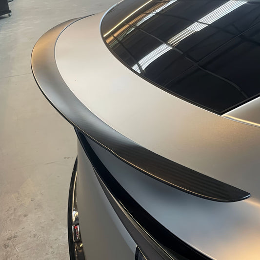 P Style Dry Carbon Fiber Rear Spoiler for Tesla Model Y (No-Drill)