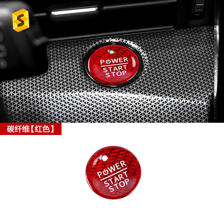Carbon Fiber Ignition Push-Start Button Trim for Ford Mustang Mach-E