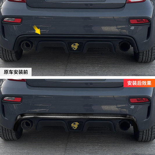 Real Carbon Fiber Rear Lip Spoiler Trim for Fiat