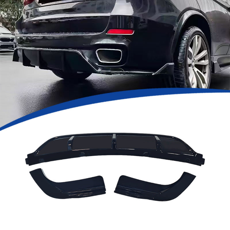 MT Sport Blacked-Out Rear Diffuser Lip for BMW X6 F16, Glossy Black