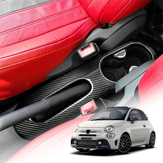 Real Carbon Fiber Cup Holder Trim for Fiat 500 / 595 (US-Spec)