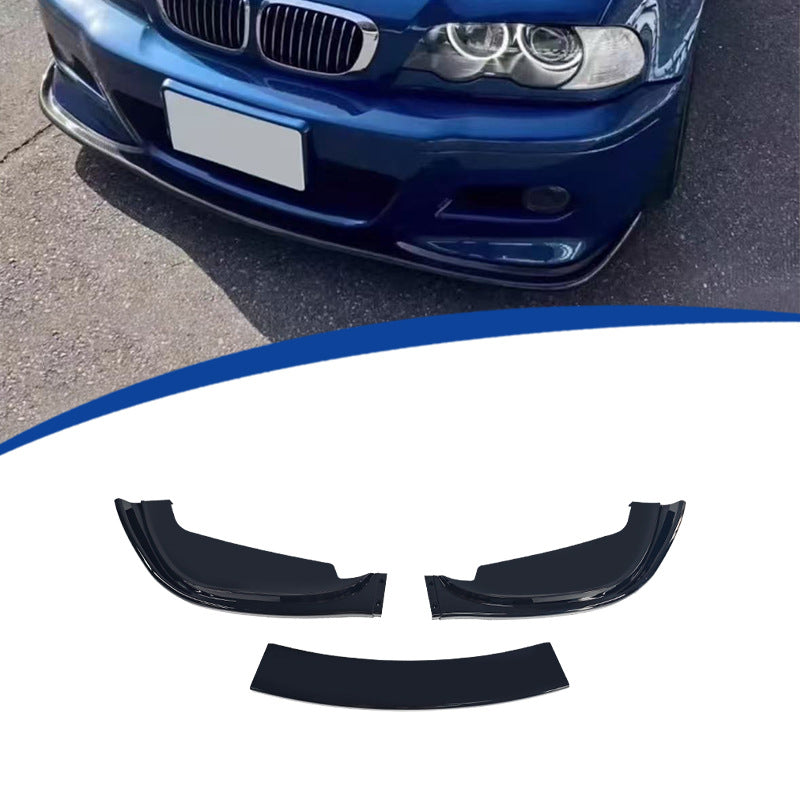 适用于1998-2005款宝马3系E46 M3前铲前唇3段式PP材质亮黑色