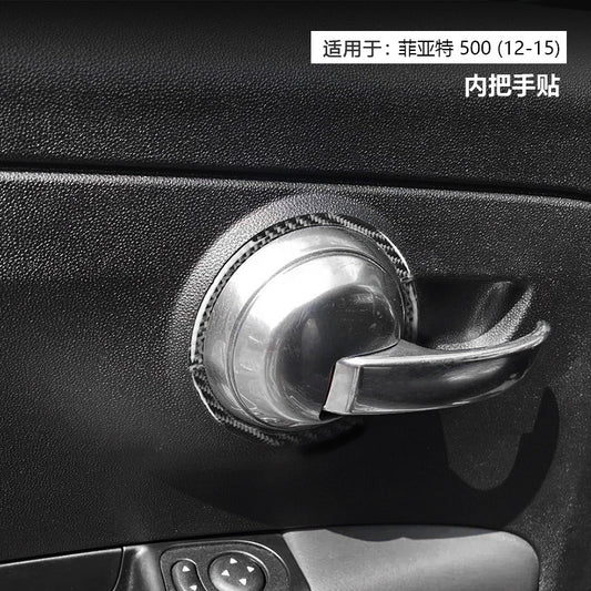 Epoxy Resin Carbon Fiber Door Handle Cover for Fiat 500 (2012 - 2024)