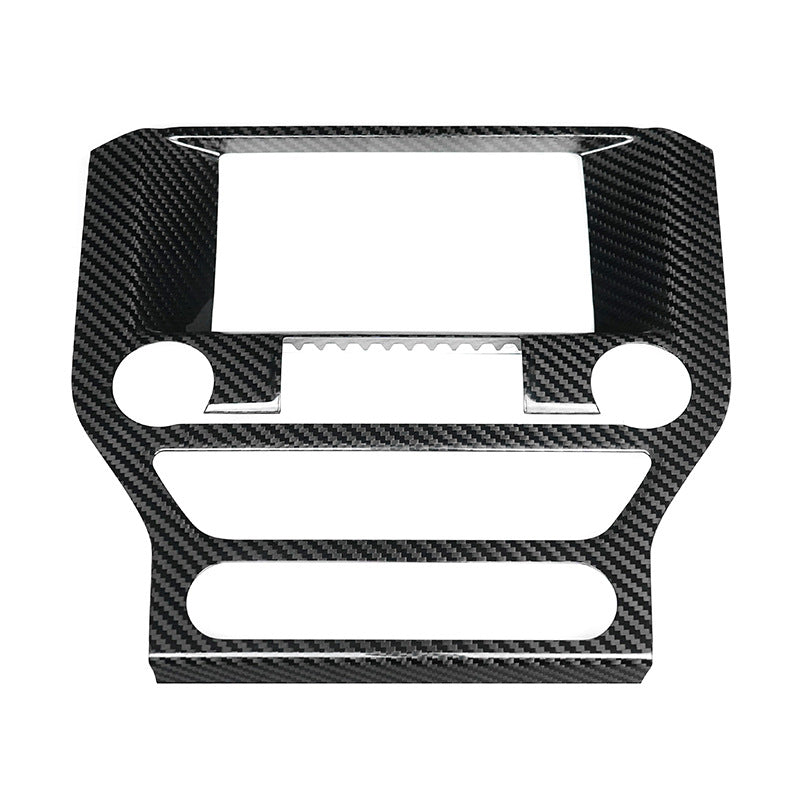 Real Carbon Fiber Multimedia Panel Frame Trim for Ford Mustang (2015)
