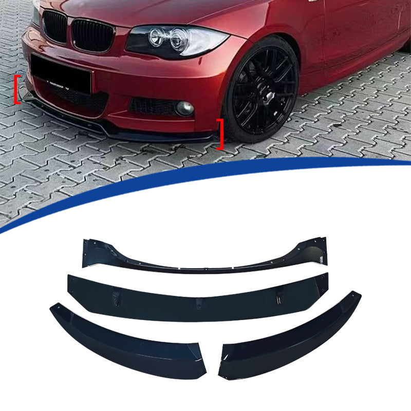 MT 4-Section Front Lip Spoiler for BMW 1 Series E82 (2009 - 2011), Glossy Black