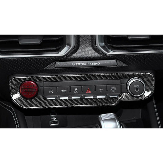 Real Carbon Fiber AC Knob & Button Inner Frame Trim for Ford
