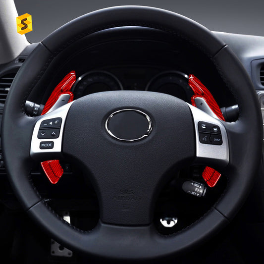 Carbon Fiber Steering Wheel Shift Paddle Cover for Lexus IS (2008 - 2011)