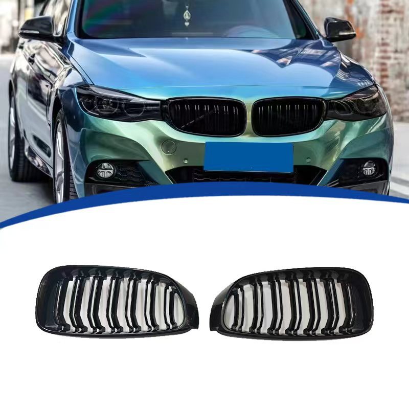 Double-Slat Front Grille for BMW / BMW 3 Series F34 (2013 - 2019), Glossy Black