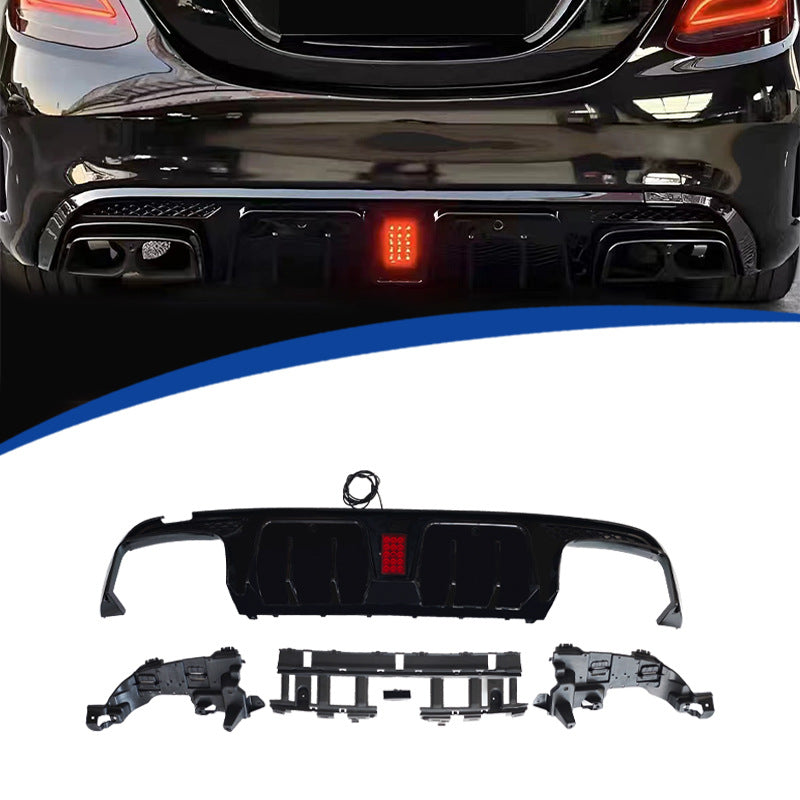 适用于2015-2021款奔驰运动版4门C级W205改巴博斯款后唇尾喉替换