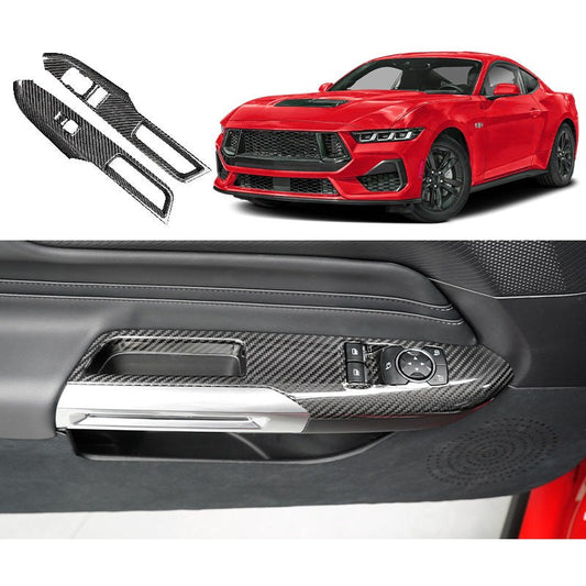 Carbon Fiber Window Switch Trim for Ford Mustang (2024)