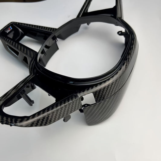CS Style Dry Carbon Fiber Steering Wheel Rear Trim for BMW M / 1-8 / X3-X7 Series