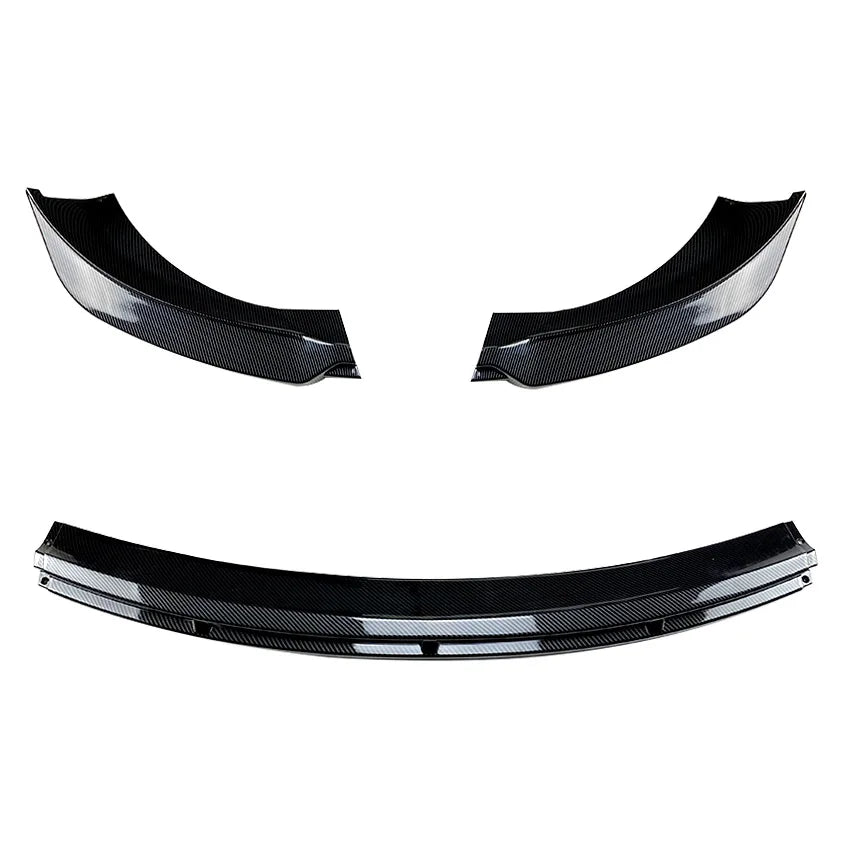Front Bumper Lip Black Body Kit Spoiler Splitter For Tesla Model 3 Max Carbon Look Bumper Canard Lip Splitter Auto Accessories