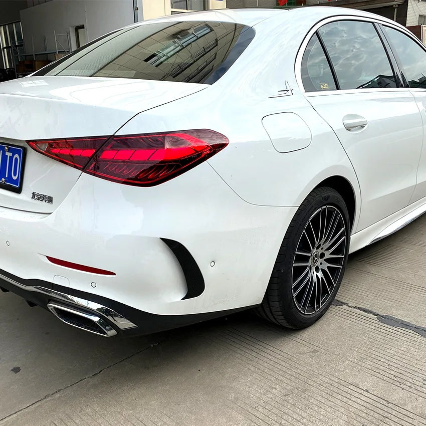 2PCS Rear Bumper Splitters For Mercedes Benz C Class W206 C200 C260 C300 2022+ AMG Air Vent Trim Spoiler Canards Splitter Lip