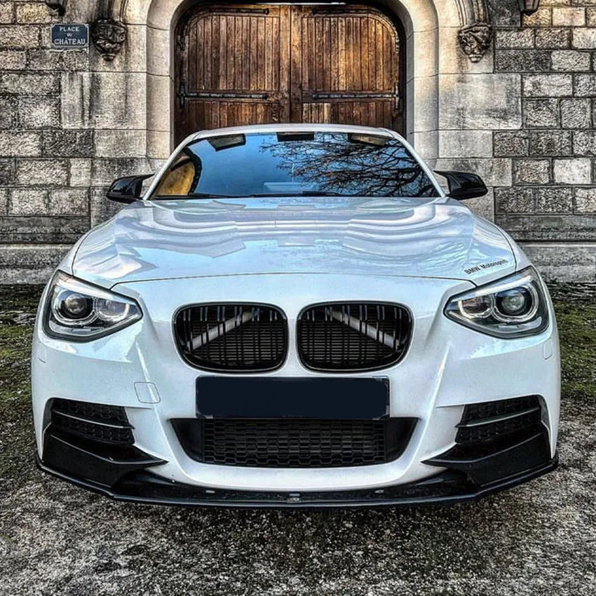 Car Splitter Front Bumper Lip Spoiler Body Kit for BMW 1 Series F20 F21 Pre-Facelift M Sport Style 2012-2014 Canard Cover Trim