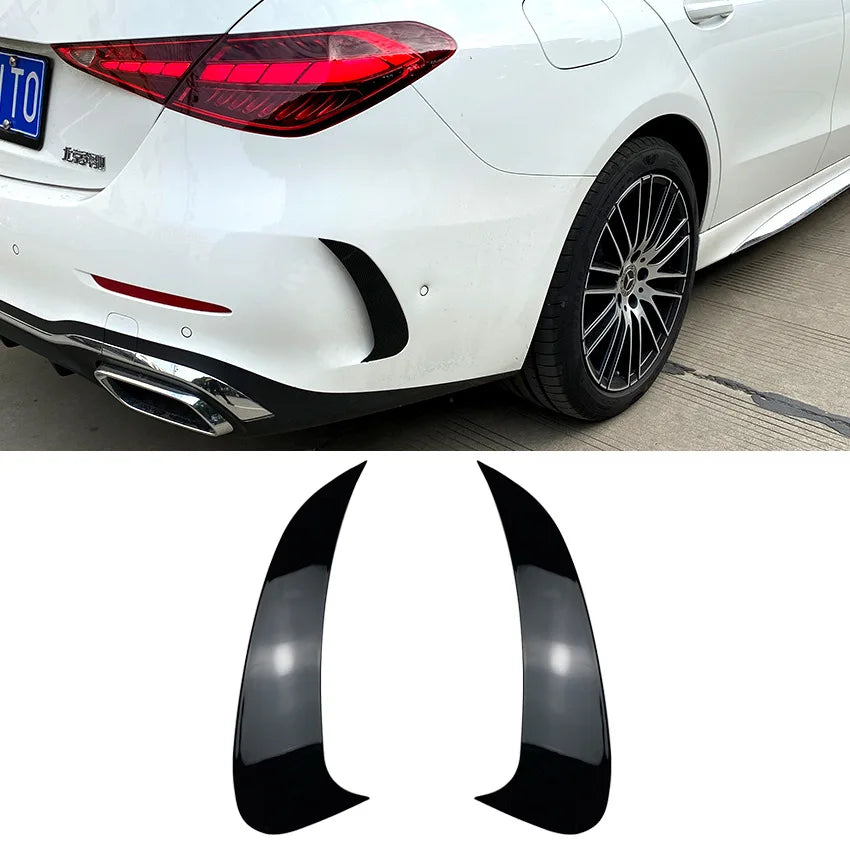 2PCS Rear Bumper Splitters For Mercedes Benz C Class W206 C200 C260 C300 2022+ AMG Air Vent Trim Spoiler Canards Splitter Lip