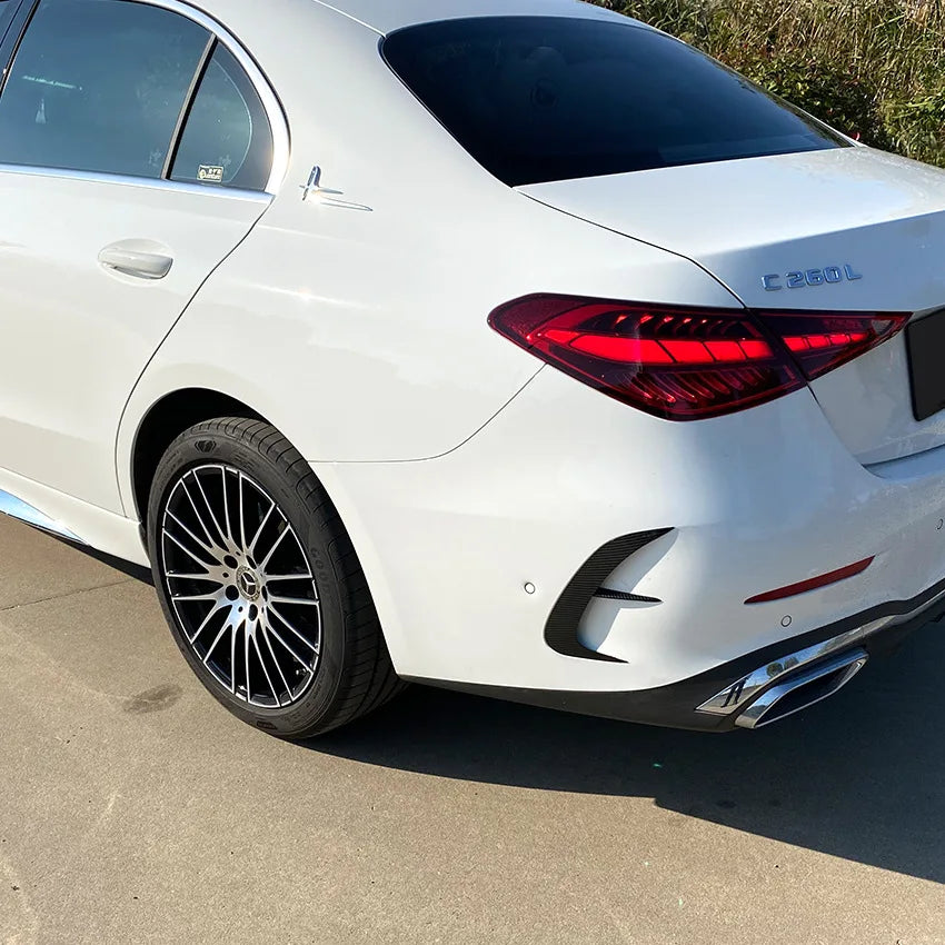 2PCS Rear Bumper Splitters For Mercedes Benz C Class W206 C200 C260 C300 2022+ AMG Air Vent Trim Spoiler Canards Splitter Lip