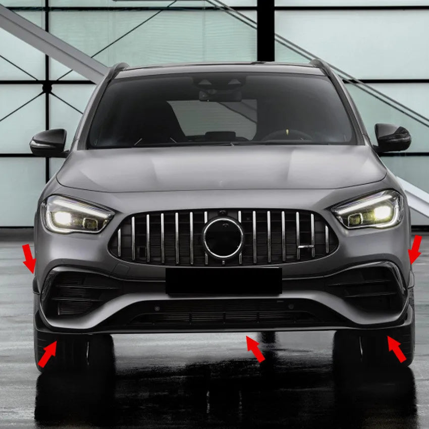 Car Front Bumper Lip Sport Diffuser Splitter for Mercedes Benz GLA Class H247 GLA200 GLA35 GLA45 AMG Side Fender Vent Spoiler