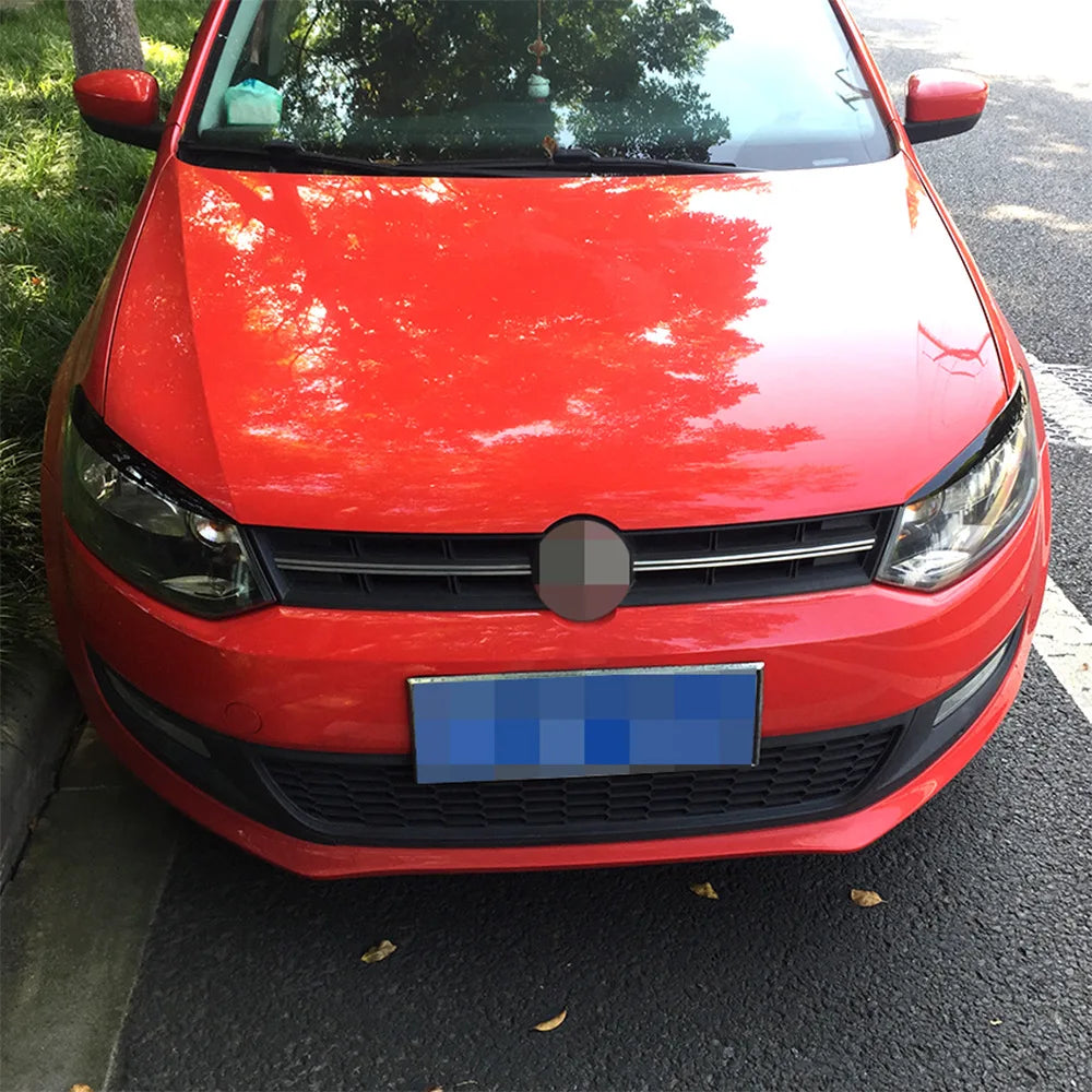1 Pair Car Front Headlight Eyelid Eyebrow Trims Eyelash Glossy Black Stickers For Volkswagen VW Golf Polo Mk5 6R 6C 2010-2017